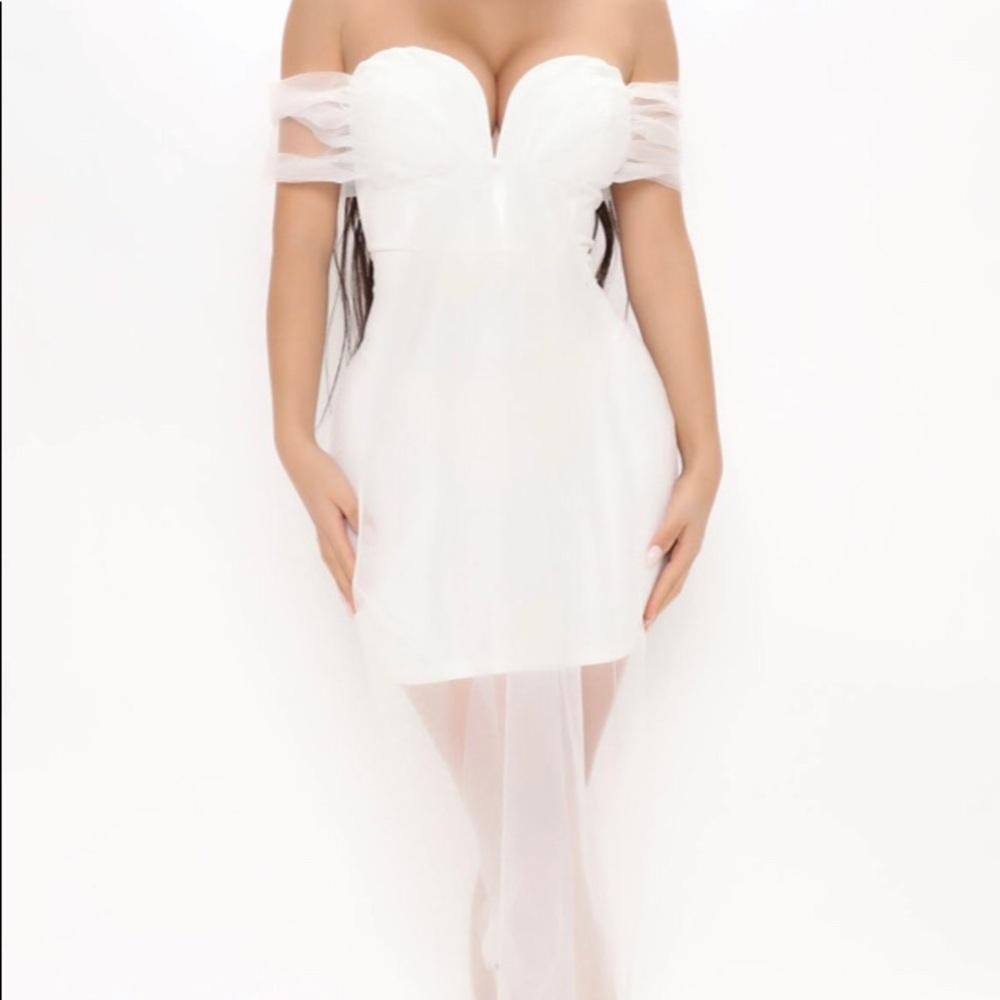 White tulle mini dress XL Fashion Nova